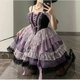Butterfly Gu Gothic Lolita Dress JSK by Withpuji (WJ171)